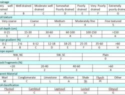 Soil parameters for describing mapping units
