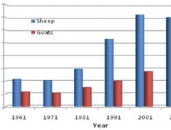 Change in animal population in Crete