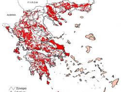 High potential erosion risk in Greece