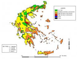 Potential desertification map of Greece