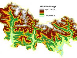 Altitudinal gradient map