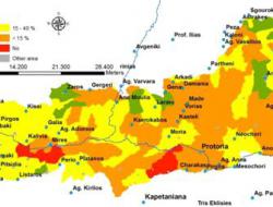 Map of rock fragment content in soil