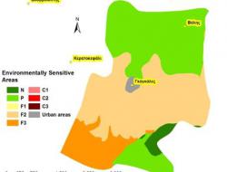 Map of environmentally sensitive areas