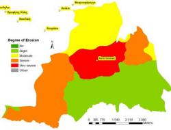 Degree of soil erosion map
