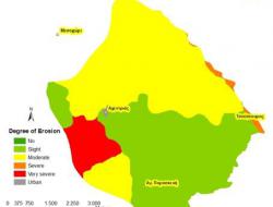 Degree of soil erosion map
