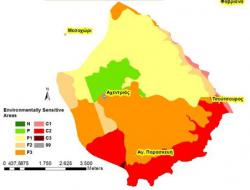 Map of environmentally sensitive areas to desertification